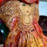 20th Century Holly Hobbie Style Wall Decoration Plaster Glazed & Painted 3-D Image 4