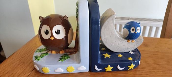 Day and Night Owl Bookends