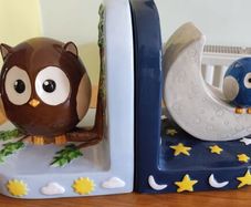 Day and Night Owl Bookends