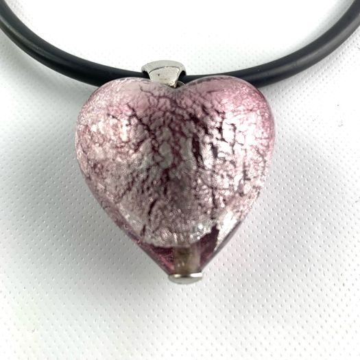 Vintage Murano glass heart necklace