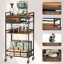 4-Tier Coffee Bar Cart with Storage, 33" H Coffee Station Cabinet With Pod Drawers for Nespresso Vertuo, Mini Toaster Oven Stand Table for Home, Kitchen, Living Room (Rustic Brown) Image 7