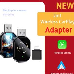 3In1 Wireless Carplay Adapter Airplay Wireless Android Auto USB Dongle Plug Wired Carplay To Wireless Mirrored screen casting