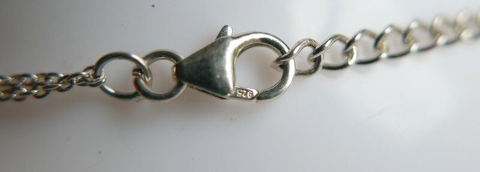 Vintage Sterling Silver 925 Long Dangles Charms Necklace  Length 19" - 4,6g