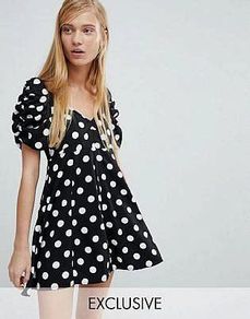 Monki Polka-dot mini dress Size 14/EU 42