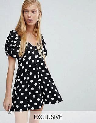 Monki Polka-dot mini dress Size 14/EU 42