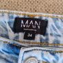 MAN Boohoo unisex distressed denim cotton jeans 34 inch waist and 31 inch leg in very good condition see last two photos for exact measurements FREE STANDARD POSTAGE INCLUDED Image 7
