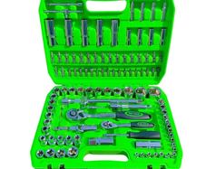 108 Piece 1/4 & 1/2 Drive Socket, Ratchet & Bit Set