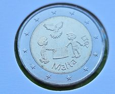Malta 2017 year Uncirculated 2 Euro coin.