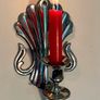 Antique Silver Colour Art Deco Style Retro Decor Scallop Shell Candle Sconce 1920s Image 2