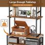 Record Player Stand with Vinyl Storage, Turntable Stand Holds Up to 400+Albums, 5 Layer Image 8