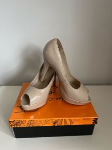 Sunrise Pearl/Beige Peep Toe Heel