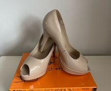 Sunrise Pearl/Beige Peep Toe Heel