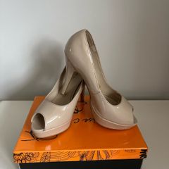 Sunrise Pearl/Beige Peep Toe Heel