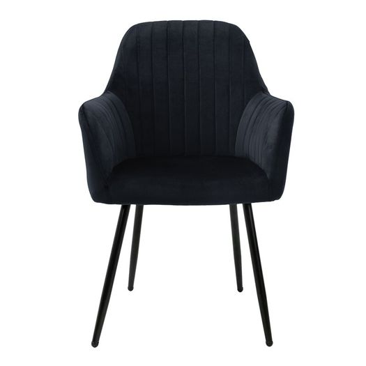 Set of two  Blue  Velvet  Fabric Velvet Dining Dining chair set of 2 black velvet cover with metal legs incl. mounting