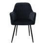 Set of two  Blue  Velvet  Fabric Velvet Dining Dining chair set of 2 black velvet cover with metal legs incl. mounting Image 3