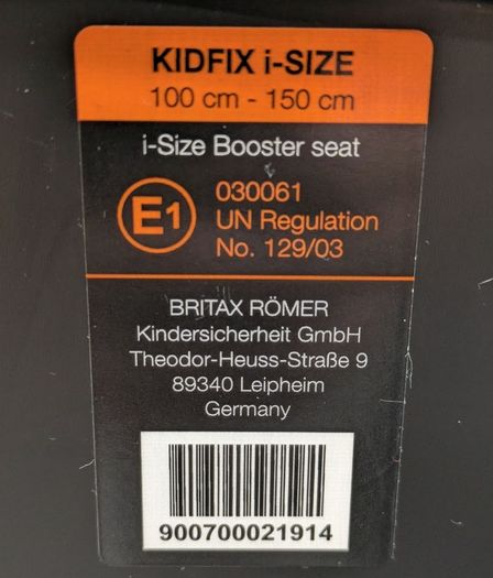 Britax Romer Kidfix i-Size Car Booster Seat Black with XP Pad & SICT - High Back Booster Child Seat