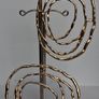 Gold Organic Abstract Concentric Oval Textured Hoop Earrings Image 7