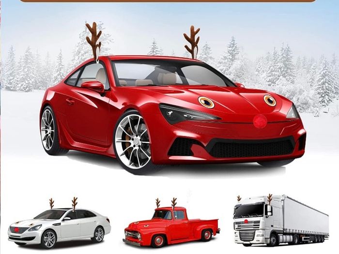 Car Reindeer Antlers and Nose, New Christmas Car Decorations Plush Rudolph Costume Kit for Xmas, Reindeer Antlers for Car with Eyes, Ears and Tail (FREE POSTAGE)