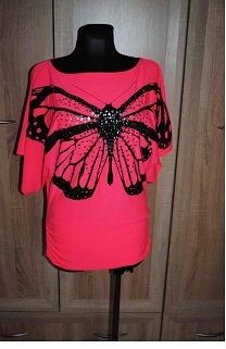 Style One London neon pink butterfly top size UK10/12 EU38/40 Postage included
