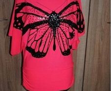 Style One London neon pink butterfly top size UK10/12 EU38/40 Postage included