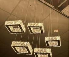 L.E.D. 5 piece Crystal chandelier. Brand new in box