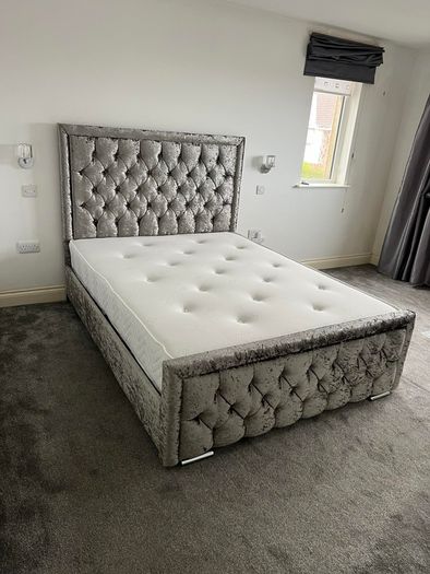 Double & King Size Bed Frame With Mattress Opt