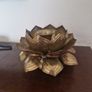 vintage brass lotus flower candle holder Image 3