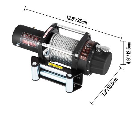 BRAND NEW 6000LBS 12V Electric Winch for 4X4 13M Steel Cable Car Trailer Ropes Towing Strap With Wireless Control ATV Truck Off Road