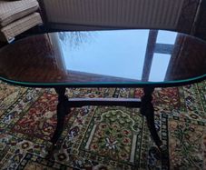 Solid mahogany/glass top coffee table