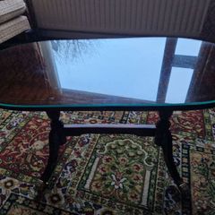 Solid mahogany/glass top coffee table
