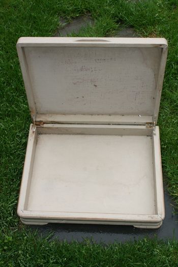 Vintage Wooden Box 16" x 13" H-3,5"