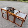 Vintage Danish Nesting Tables in Teak with Smoked Glass Tops c1960 Image 5