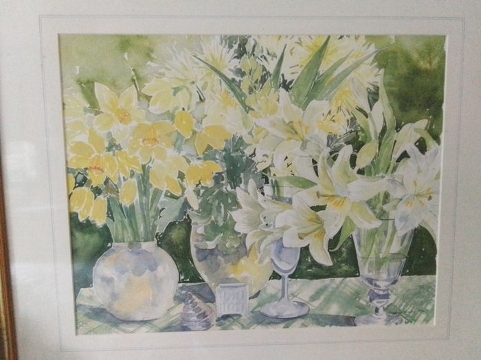 Gold Framed Still life Watercolour