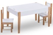 3 Piece Kids Storage Chalkboard Table Chair Set Black and White