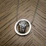 Swarovski crystals silver plated love heart in circle necklace Image 3