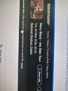 Two Mary Black tickets @ national stadium 26th May