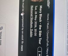 Two Mary Black tickets @ national stadium 26th May