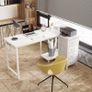 Computer Desk with Drawers, 120x70 cm Corner Desk for Home Office, Reversible L Shaped Office Desks White Image 4