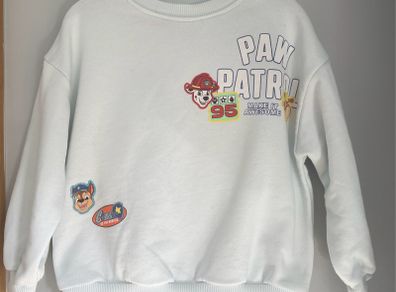 Zara Paw Patrol Unisex light aqua sweatshirt Age 4 EUC