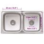 Camping Sink Double Basins with Tap Stainless Steel Image 5