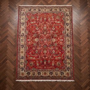 This is a nice hand knotted carpet but different from recent carpet posts. Modern hand knotted carpets try to copy this slightly faded and aged look.