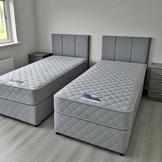 Single bed and mattress