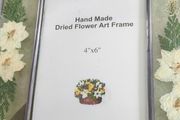 Stained Glass Photo Frame: Pressed Daisies &amp; Clovers, Wildflower Bouquet 4 x 6 inches