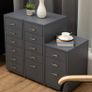 5-Drawer Mobile File Cabinet Office Filing Cabinets Under Desk Rolling Filing Organizer Metal Storage Cabinet with Casters for Home and Office Grey Image 6