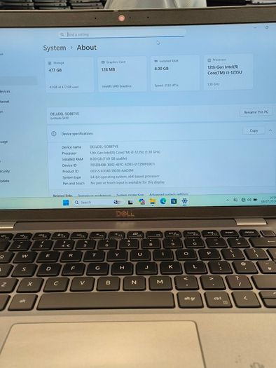 Dell Latitude Laptop 14 inch 5430 8GB RAM 500GB NVMe Intel i5-1245U (12th Gen) Windows 11 Pro (SALE PRICE)