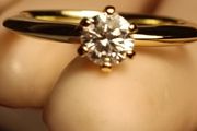 Gold plated Sterling Silver Half Carat Moissanite Solitaire Ring