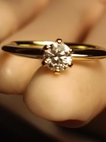 Gold plated Sterling Silver Half Carat Moissanite Solitaire Ring