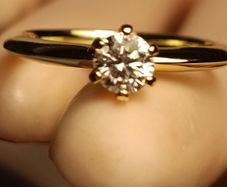 Gold plated Sterling Silver Half Carat Moissanite Solitaire Ring