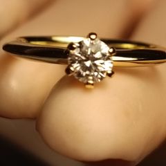Gold plated Sterling Silver Half Carat Moissanite Solitaire Ring