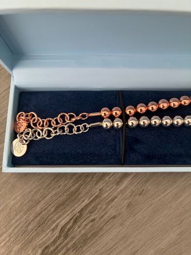 Newbridge Rodium Plate Small Bead Bracelet x 2